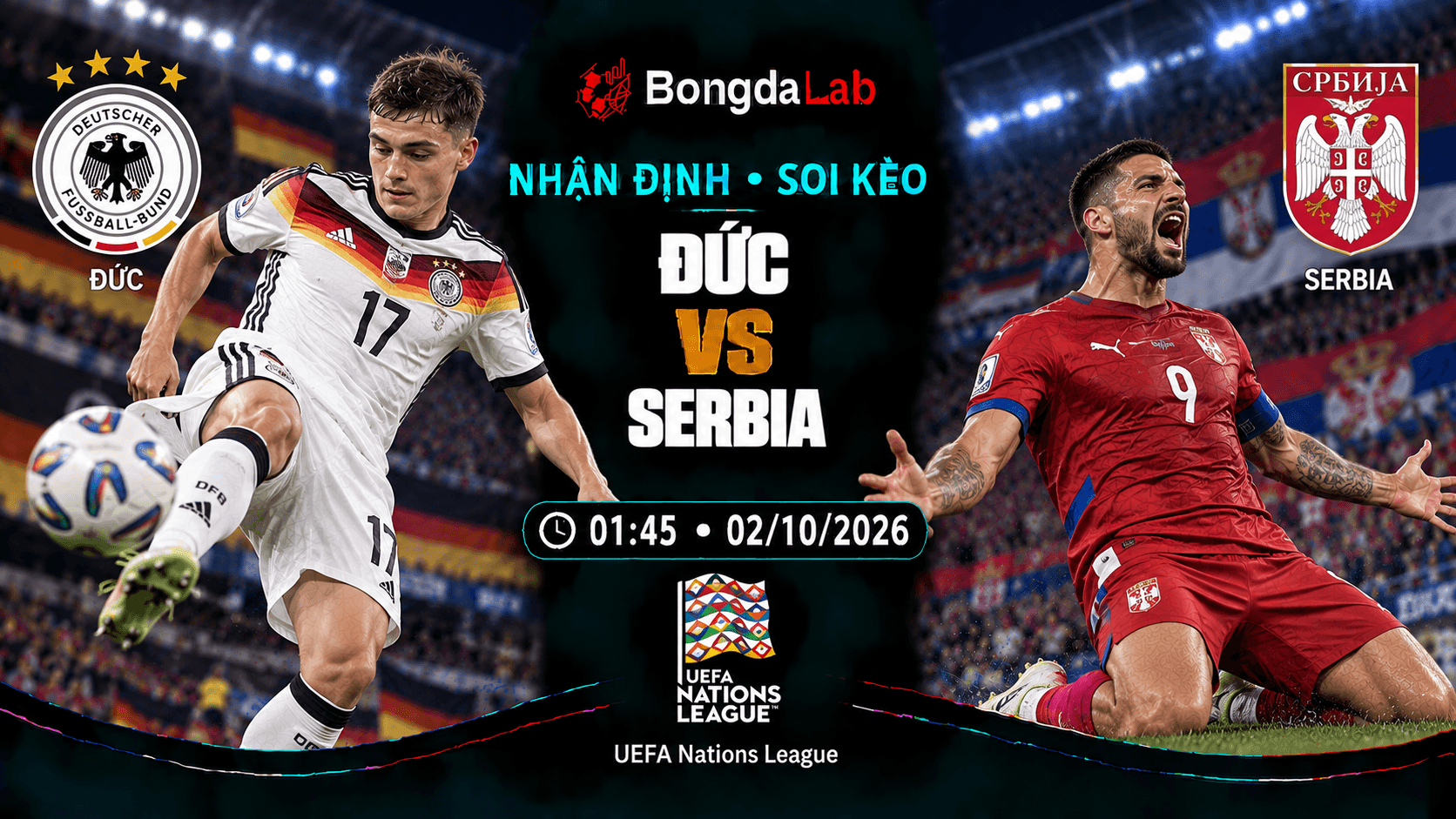 Nhận định soi kèo Đức vs Serbia 01:45 ngày 02/10/2026