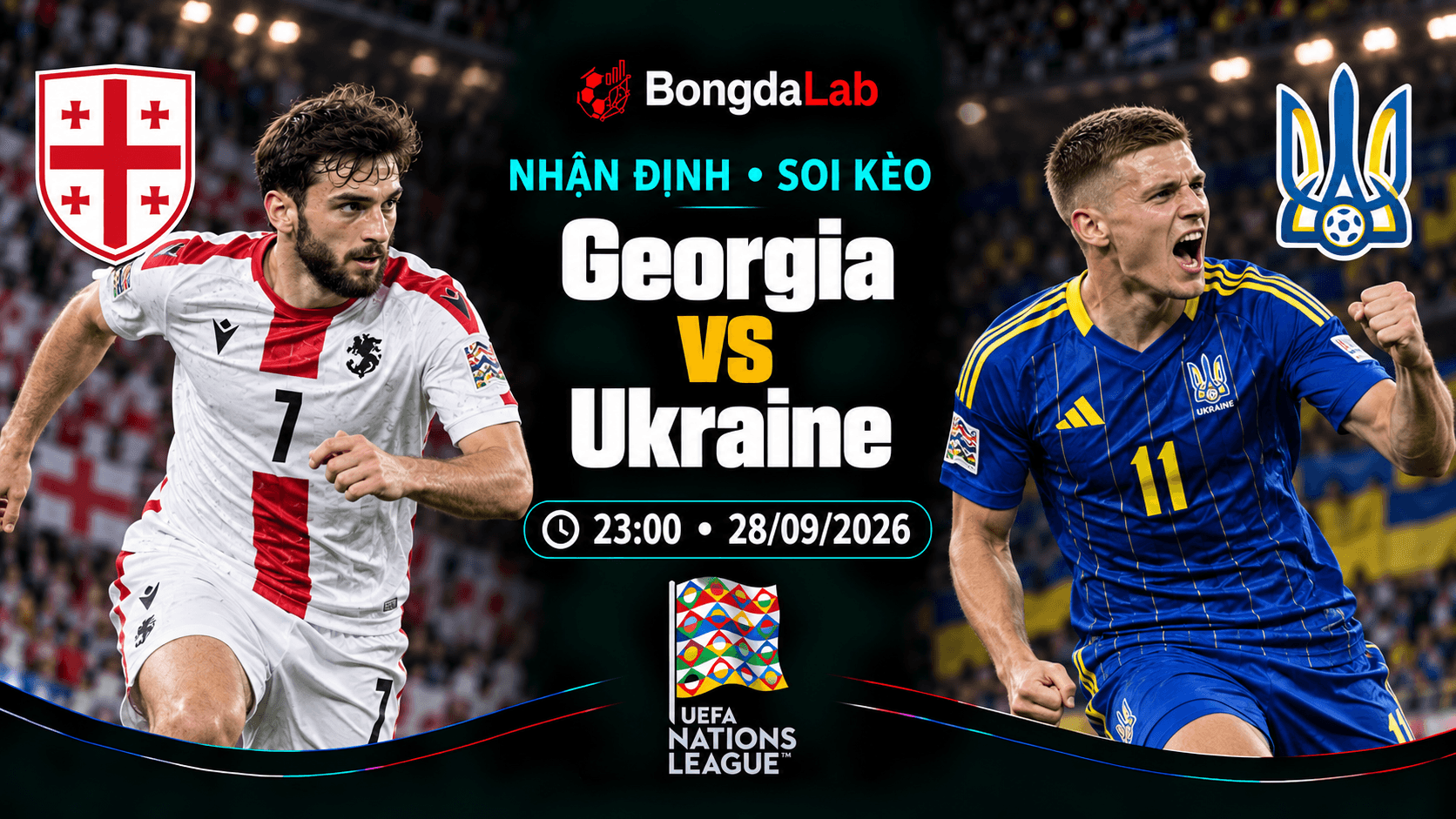 Nhận định, soi kèo UEFA Nations League: Georgia vs Ukraine, 23:00 ngày 28/09/2026