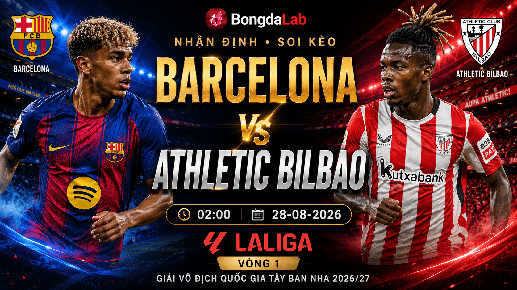 Nhận định Barcelona vs Athletic Bilbao vòng 1 LaLiga 2026/27