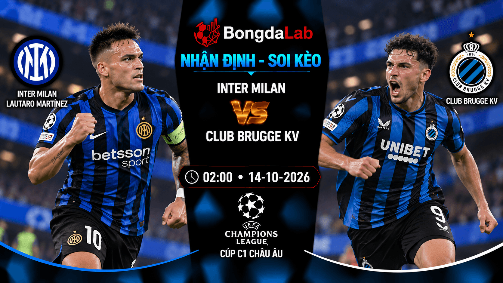 Nhận định soi kèo Inter Milan vs Club Brugge KV lượt 2 Cúp C1 châu Âu 2026/27