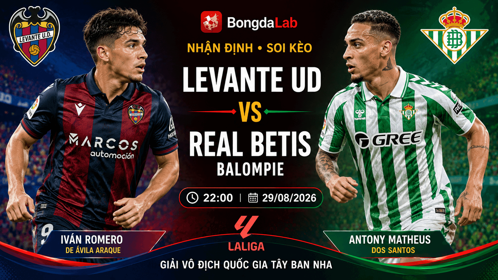 Nhận định, soi kèo Levante vs Real Betis vòng 3 LaLiga 2026/27