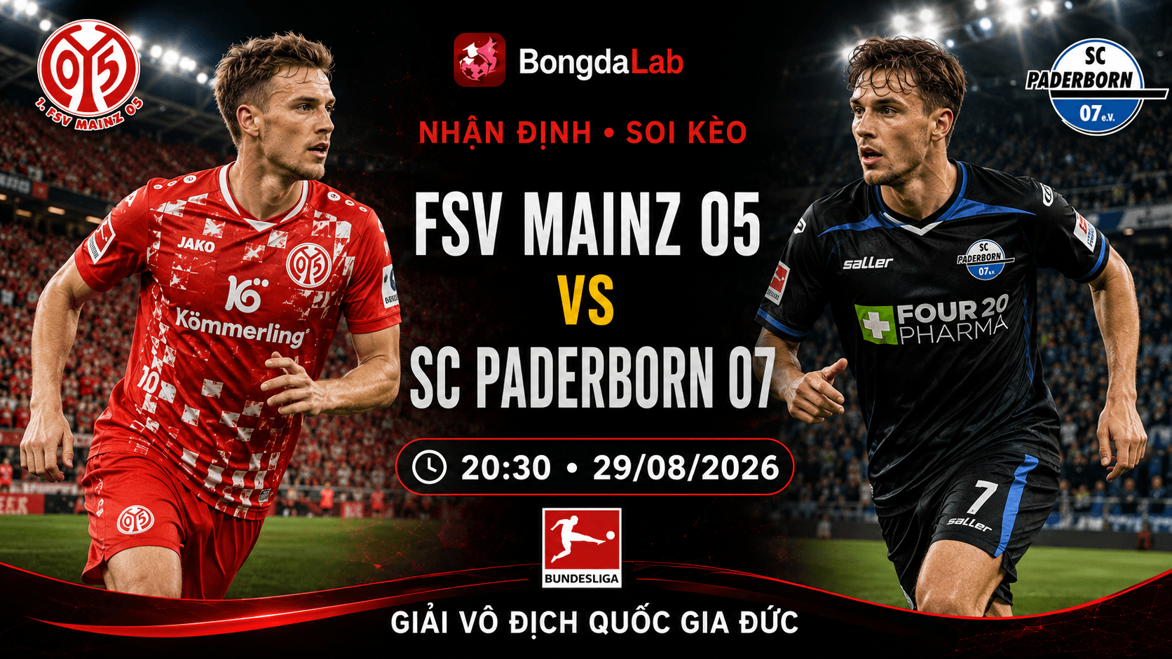 Nhận định, soi kèo Mainz vs Paderborn vòng 1 Bundesliga 2026/27