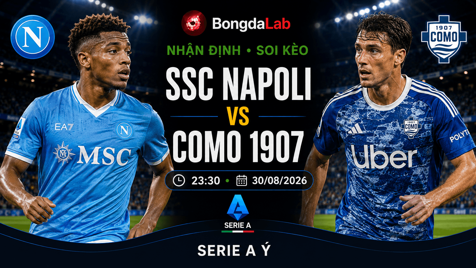 Nhận định, soi kèo Napoli vs Como vòng 2 Serie A 2026/27