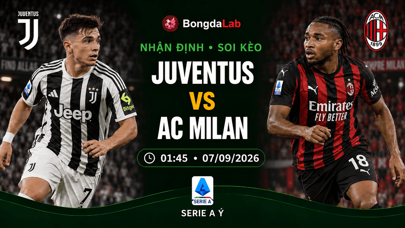Nhận định Juventus vs AC Milan 01h45 ngày 07/09/2026