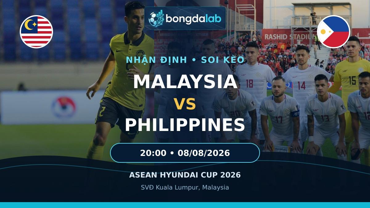 Nhận định, soi kèo Malaysia vs Philippines (20h00 ngày 08/08/2026): Trận cầu quyết định
