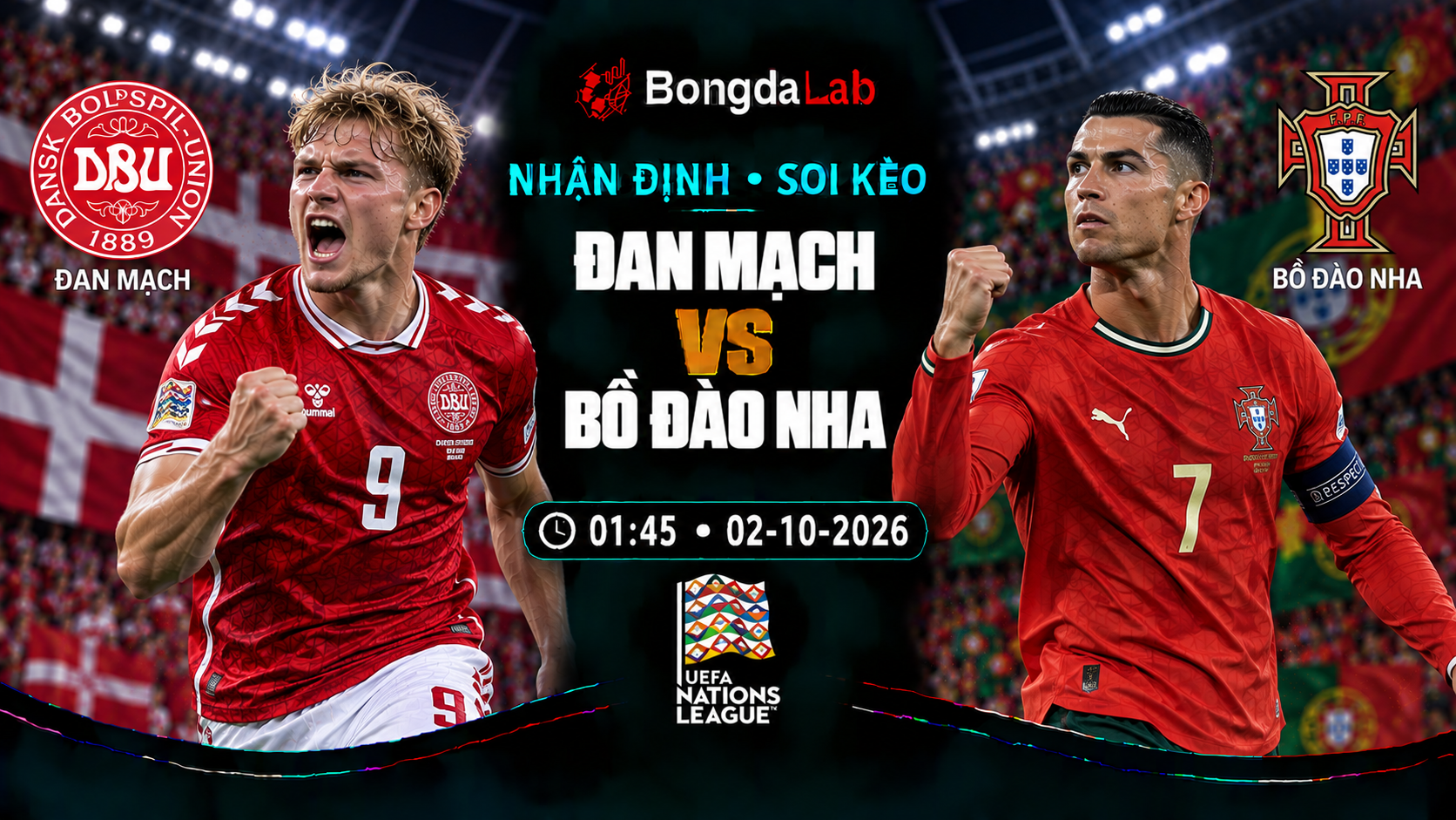 Nhận định, soi kèo UEFA Nations League: Denmark vs Portugal, 01:45 ngày 02/10/2026