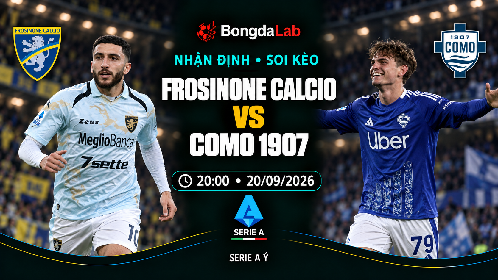 Nhận định, soi kèo VĐQG Ý: Frosinone vs Como, 20:00 ngày 20/09/2026
