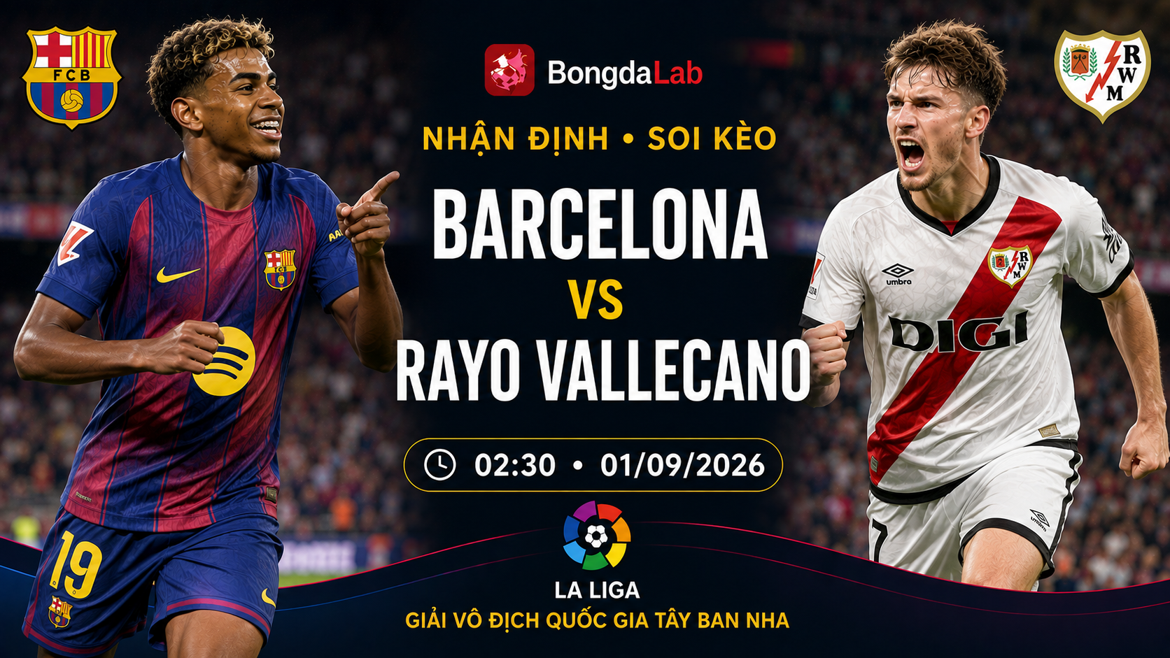 Nhận định, soi kèo Barcelona vs Rayo Vallecano 02h30 ngày 01/09/2026