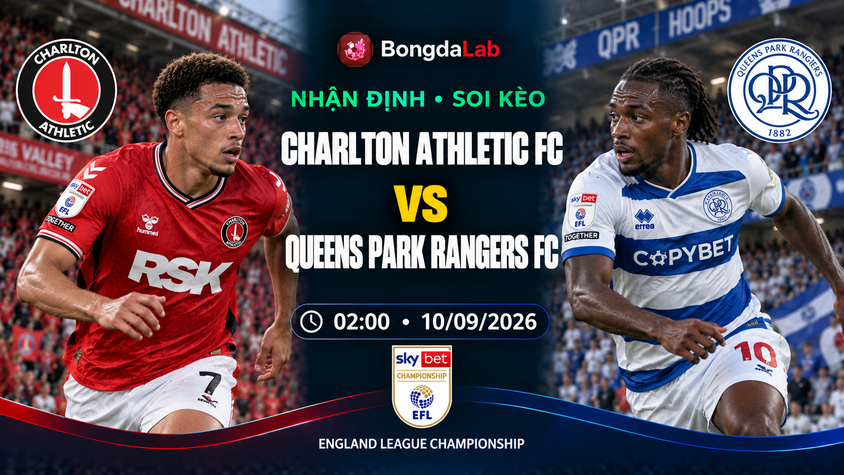 Nhận định soi kèo Charlton vs QPR 02h00 ngày 10/09/2026