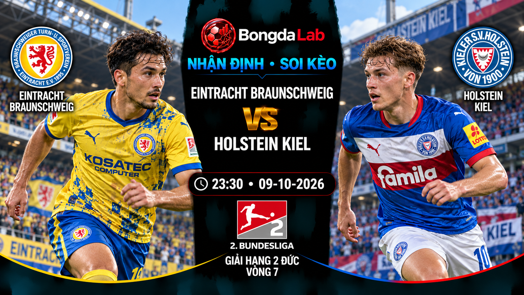 Nhận định soi kèo Eintracht Braunschweig vs Holstein Kiel 23:30 ngày 09/10/2026