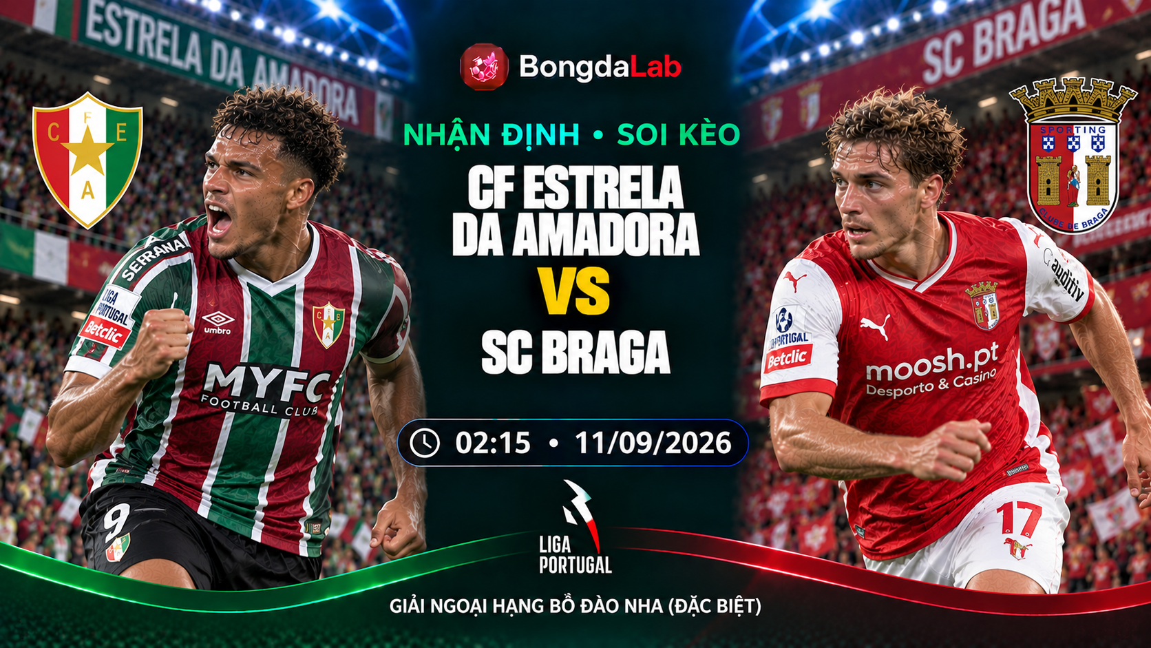Nhận định soi kèo Estrela vs SC Braga 02h15 ngày 11/09/2026