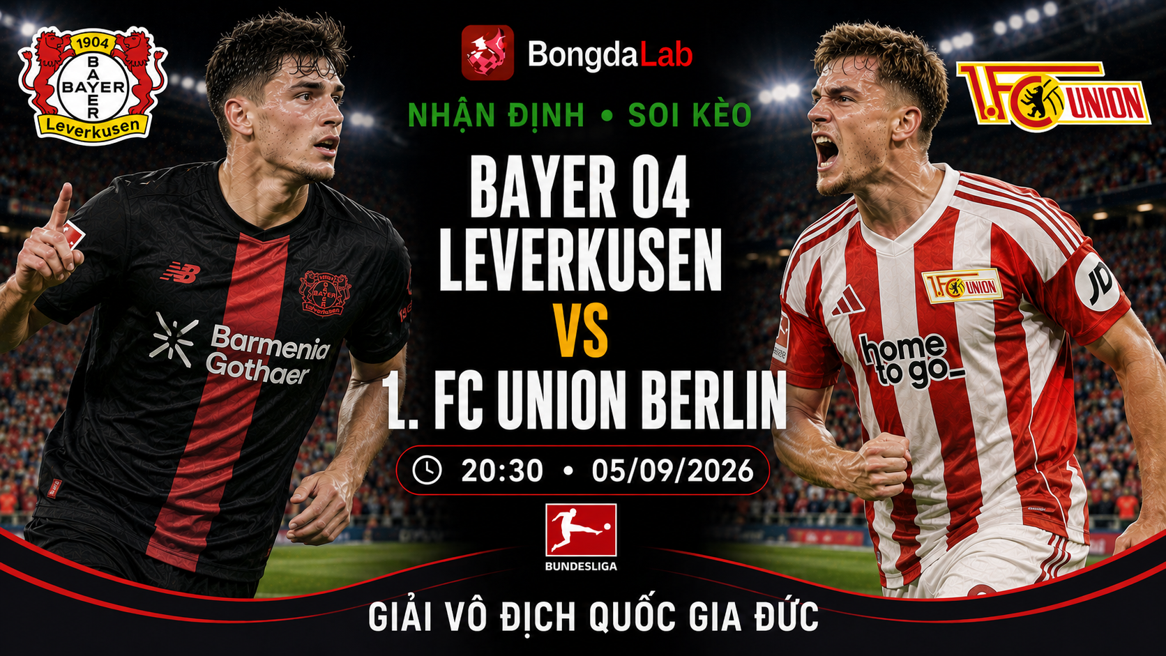 Nhận định, soi kèo Bayer Leverkusen vs Union Berlin 20h30 ngày 05/09/2026