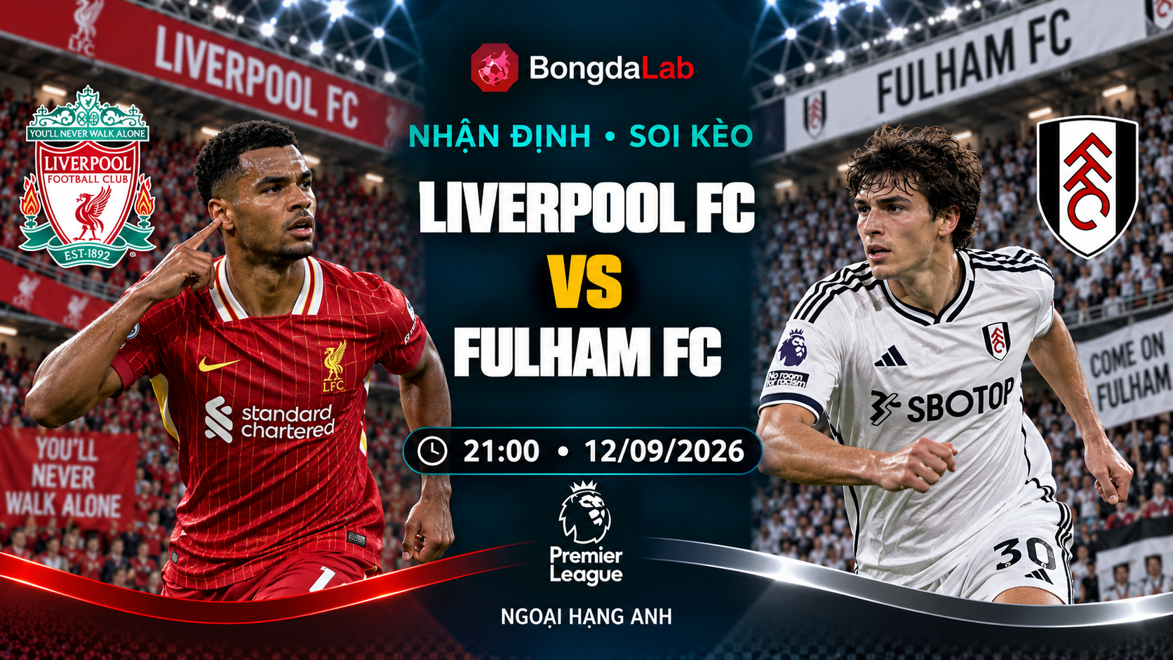 Nhận định, soi kèo Ngoại Hạng Anh: Liverpool vs Fulham, 21:00 ngày 12/09/2026