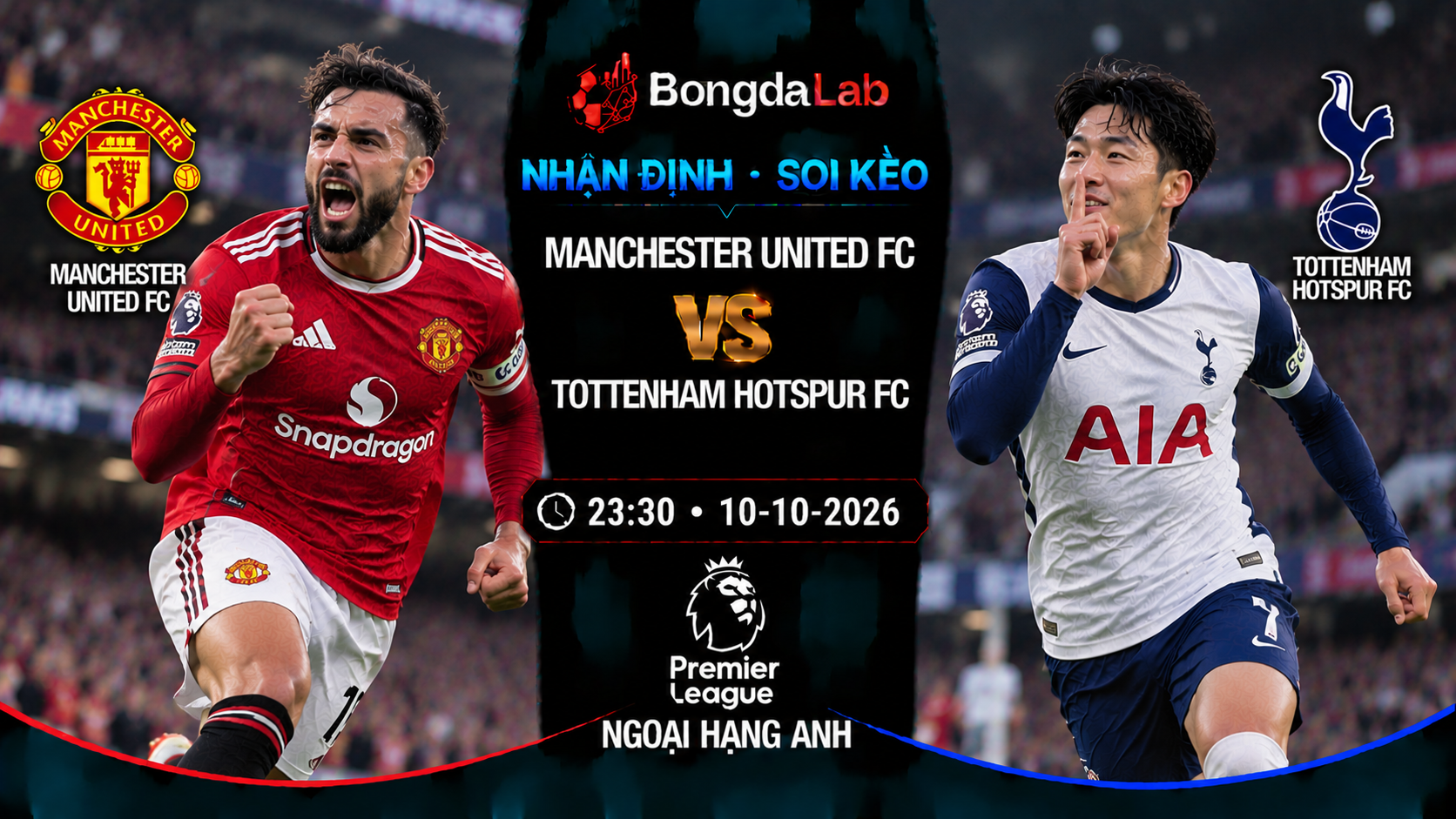 Nhận định soi kèo Manchester United vs Tottenham Hotspur 23:30 ngày 10/10/2026