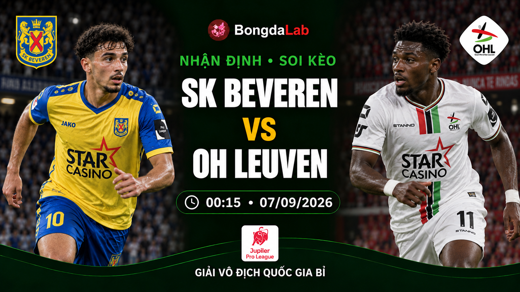 Nhận định, soi kèo SK Beveren vs OH Leuven 00h15 ngày 07/09/2026